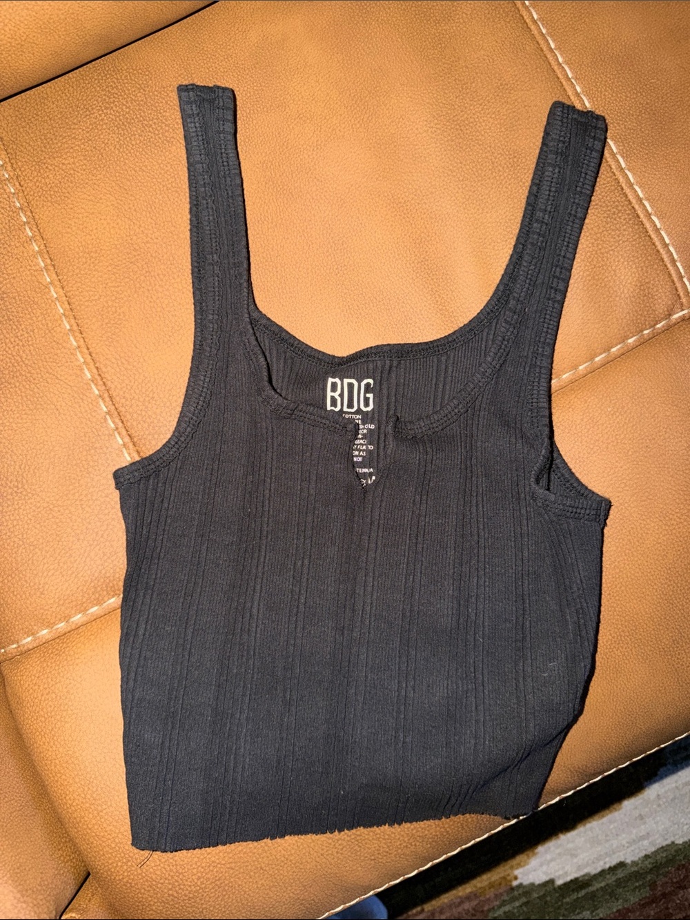 BDG Black Ribbed Cropped Tank